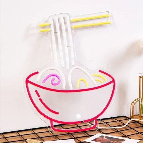 Neon Sign Ramen Noodle Japanese Cafe Restaurant Kitchen Cute LED Light Decor - Picture 3 of 6